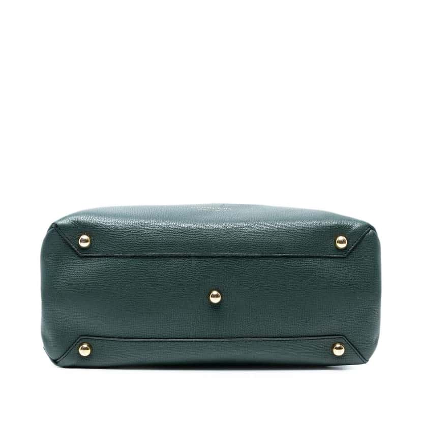 Burberry Medium Leather and House Check Banner Satchel Green Leather Good condition - Inside View
