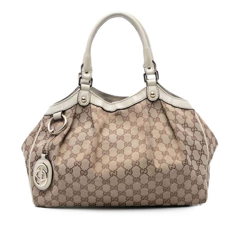 Gucci Medium GG Canvas Sukey Tote Brown Canvas Good condition - Front View