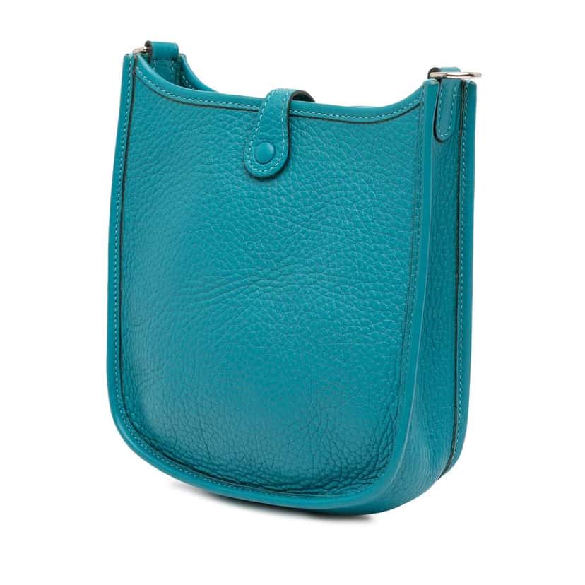 Hermès Clemence Evelyne TPM Blue Leather Very good condition - Back View