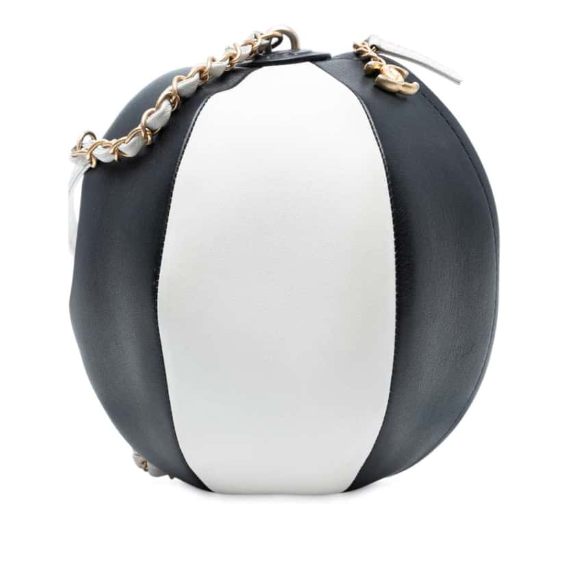 Chanel Calfskin Coco Beach Ball Bag Black Leather Very good condition - Front View