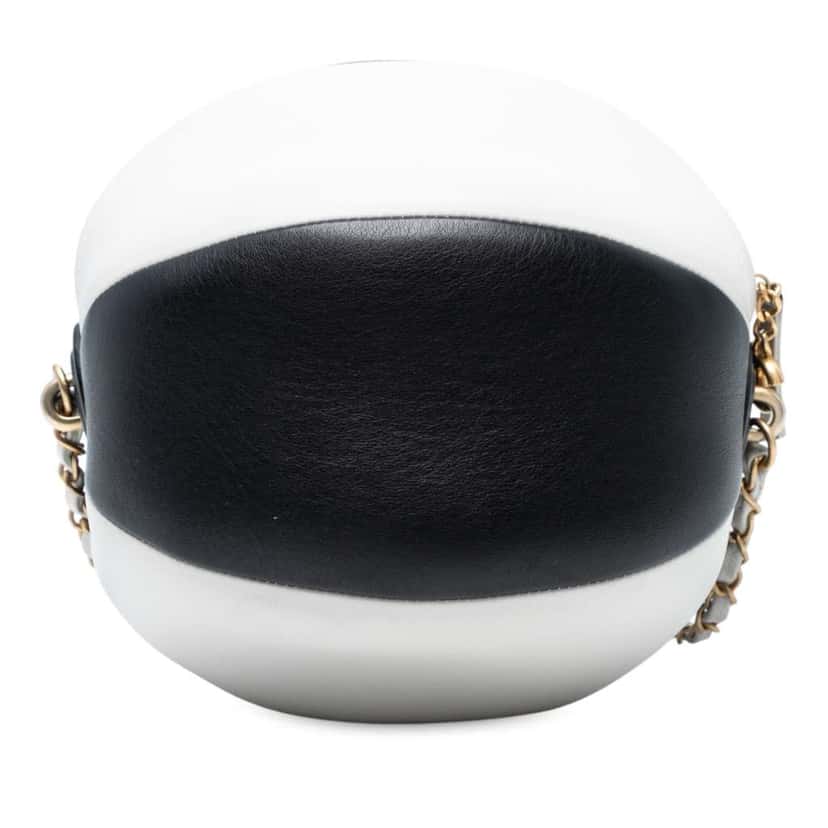 Chanel Calfskin Coco Beach Ball Bag Black Leather Very good condition - Inside View