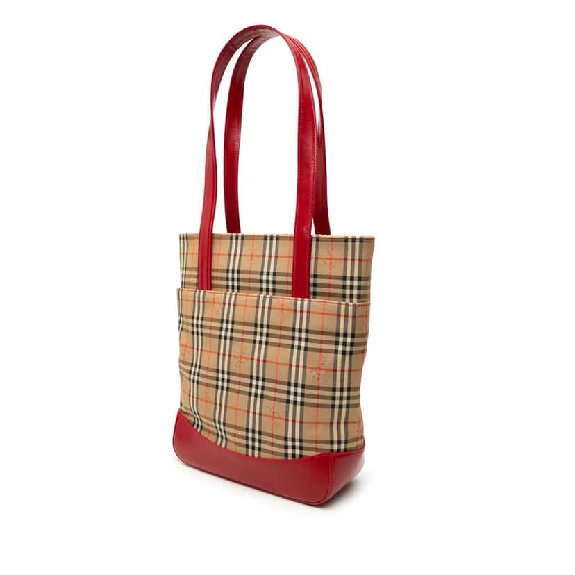 Burberry Haymarket Check Canvas Tote Brown Canvas Very good condition - Back View
