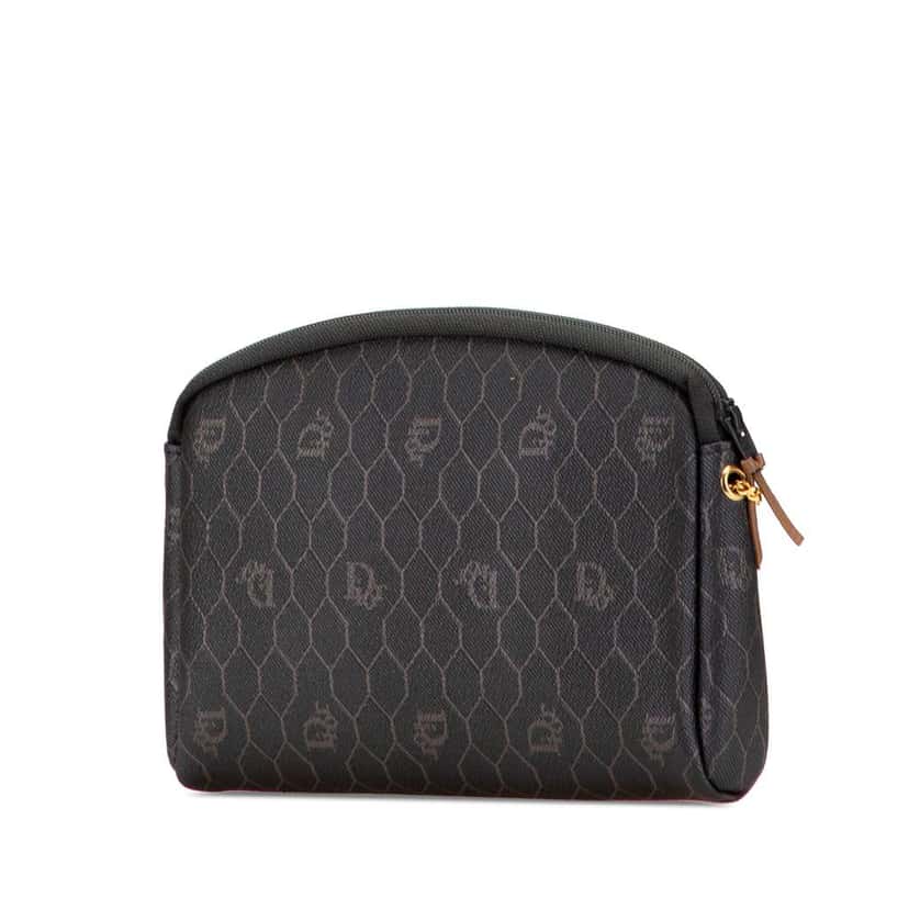 Dior Honeycomb Coated Canvas Chain Crossbody Black Canvas Good condition - Back View