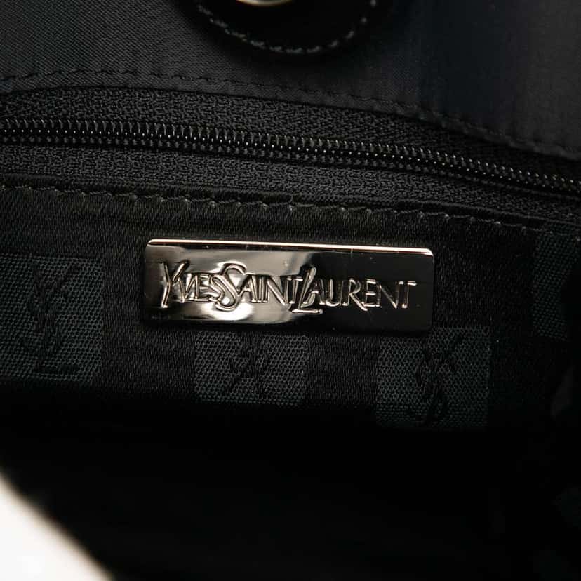 Saint Laurent Satin Monogram Handbag Black Satin Good condition - Box View
