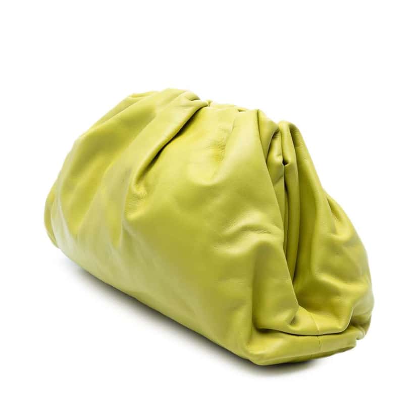 Bottega Veneta Lambskin The Pouch Yellow Leather Good condition - Back View