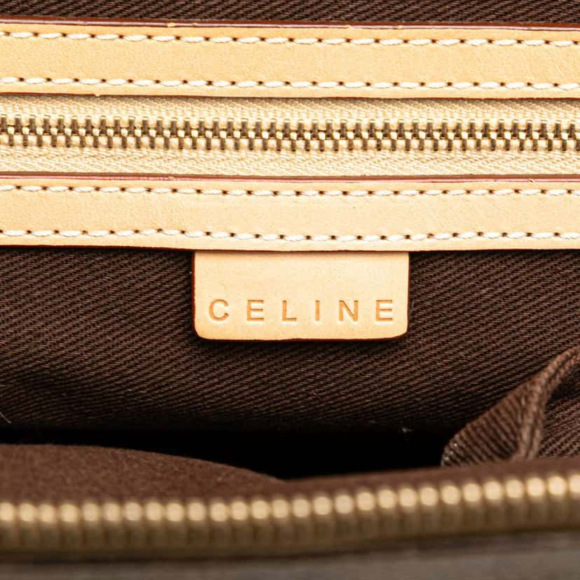 Celine Macadam Coated Canvas Dome Satchel Brown Canvas Good condition - Box View