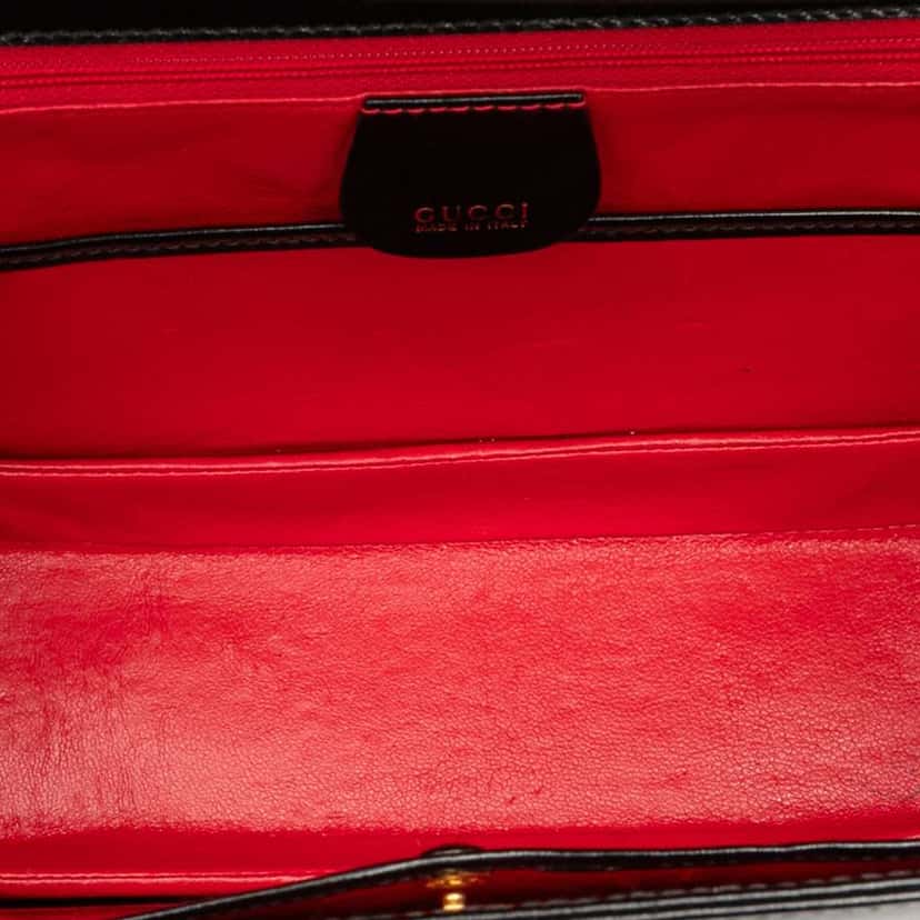 Gucci Calfskin Bamboo Night Black Leather Good condition - Model View