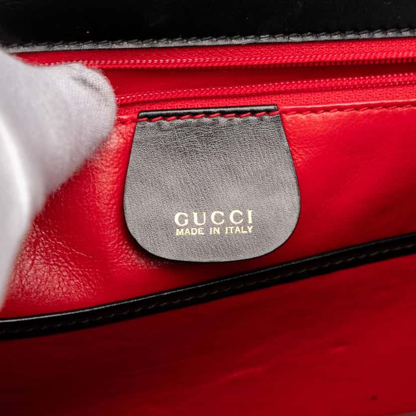 Gucci Calfskin Bamboo Night Black Leather Good condition - Box View
