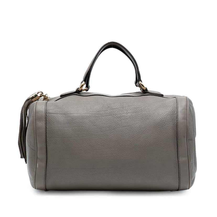 Gucci Pebbled Calfskin Soho Cellarius Boston Brown Leather Fair condition - Front View