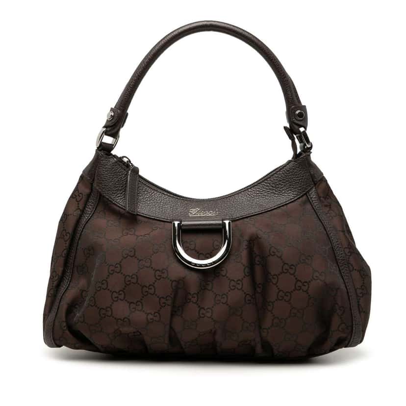 Gucci GG Canvas Abbey D Ring Shoulder Bag Brown Canvas Fair condition - Front View
