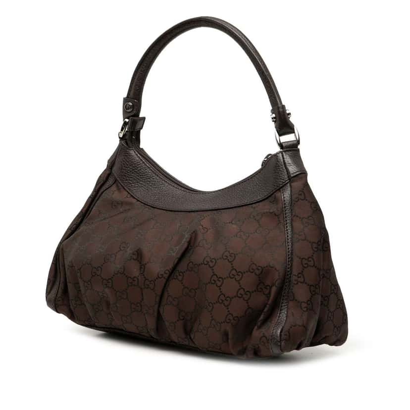 Gucci GG Canvas Abbey D Ring Shoulder Bag Brown Canvas Fair condition - Back View
