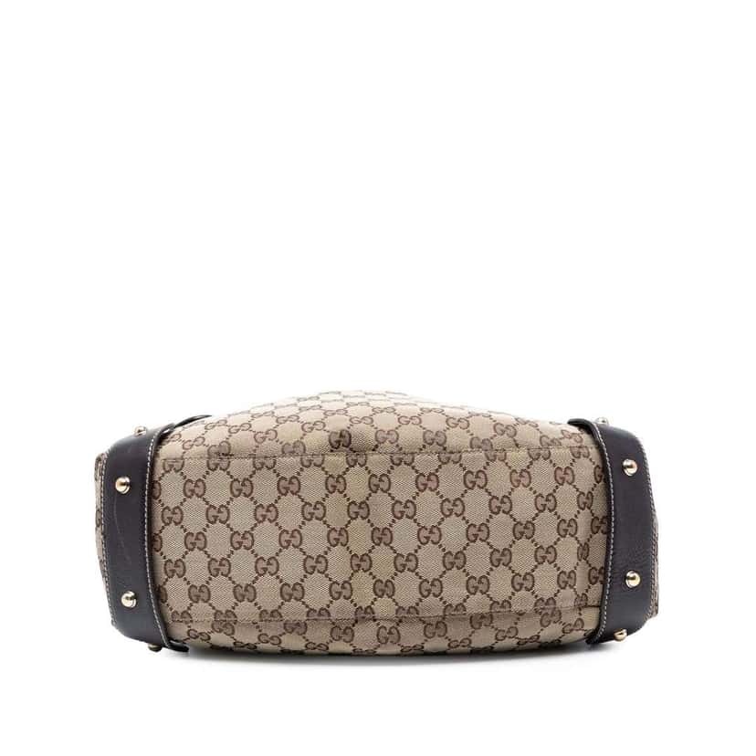 Gucci GG Canvas Horsebit Pelham Shoulder Bag Brown Canvas Good condition - Inside View