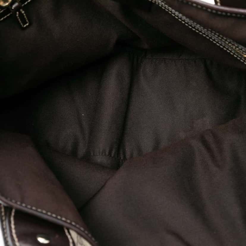 Gucci GG Canvas Horsebit Pelham Shoulder Bag Brown Canvas Good condition - Model View