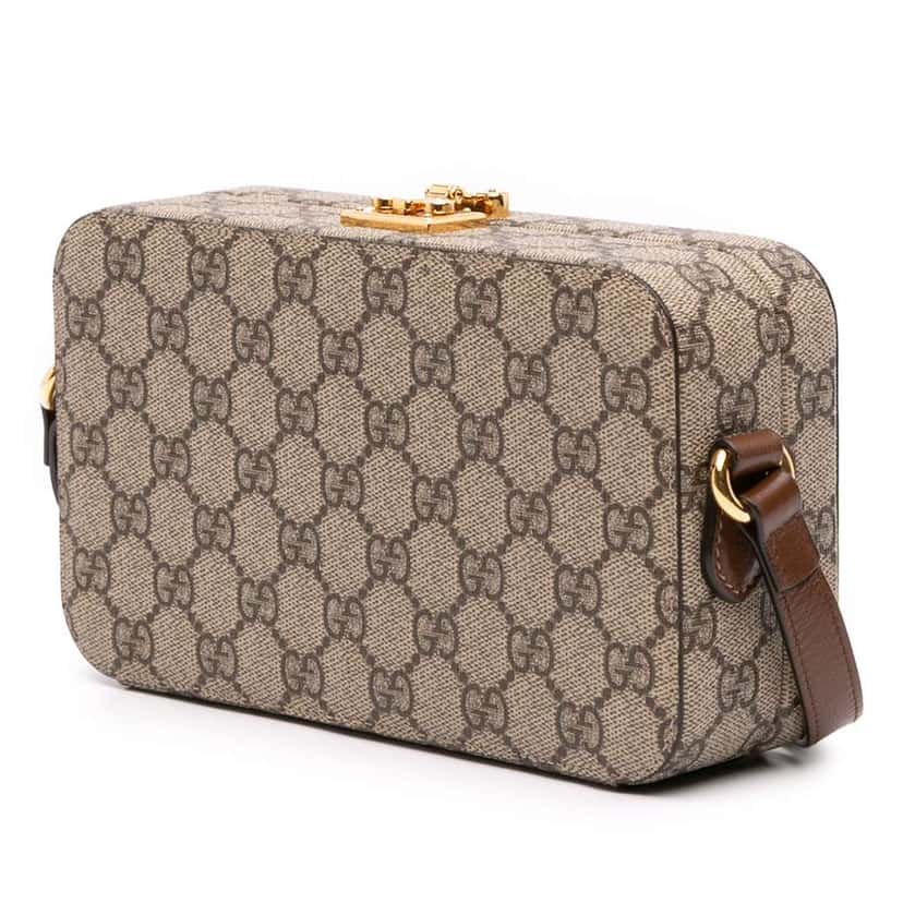Gucci GG Supreme Interlocking G Crossbody Brown Canvas Good condition - Back View