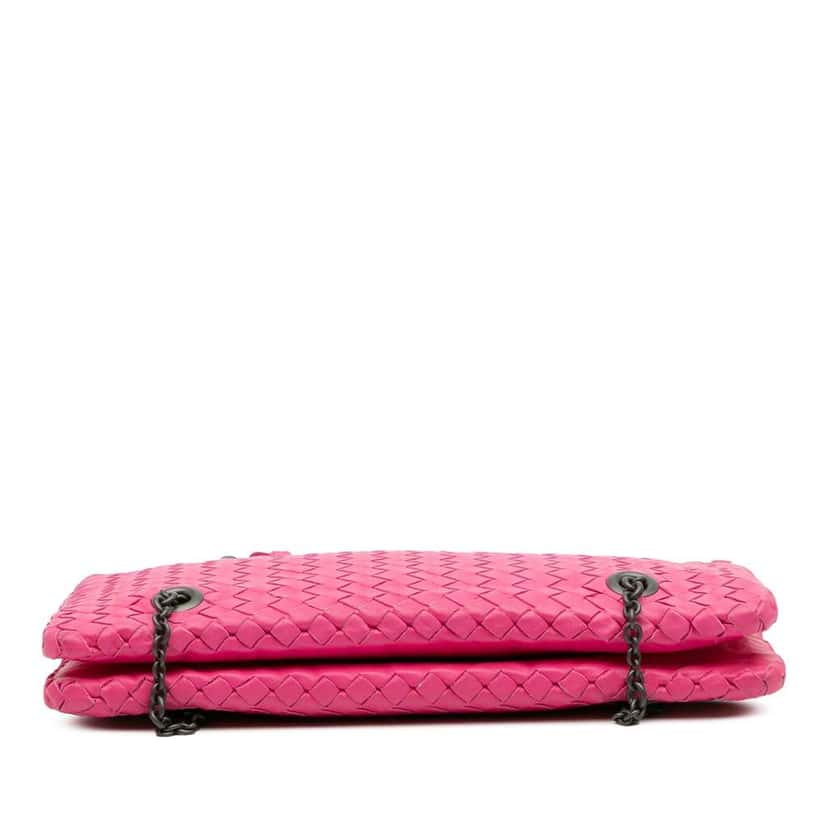 Bottega Veneta Nappa Intrecciato Duo Shoulder Bag Pink Leather Good condition - Inside View