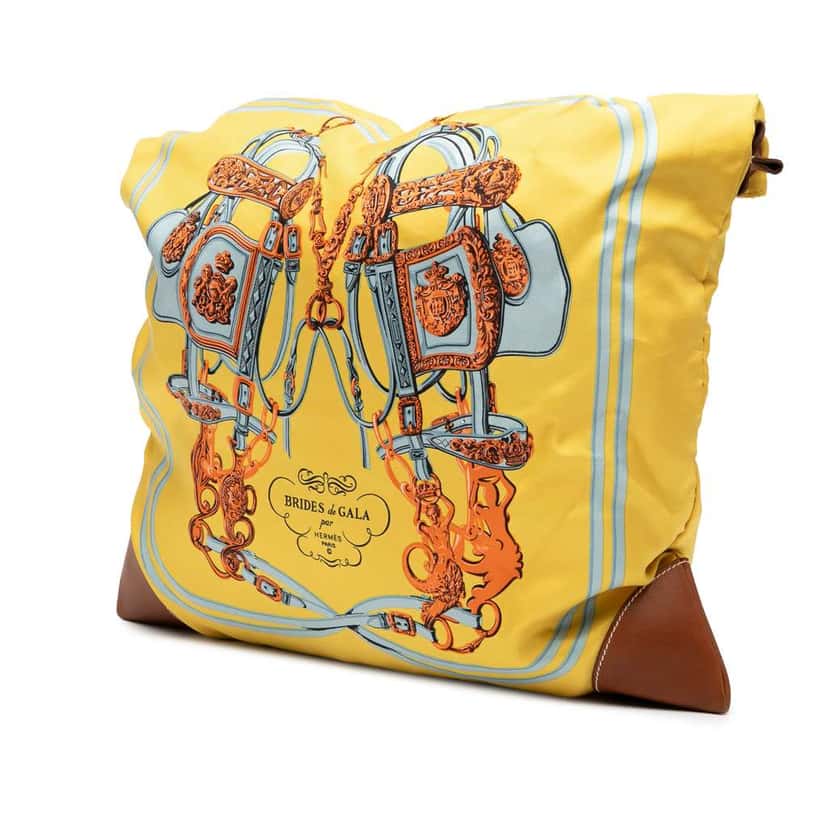 Hermès Silk and Barenia Brides de Gala Silky City 38 Yellow Silk Good condition - Back View