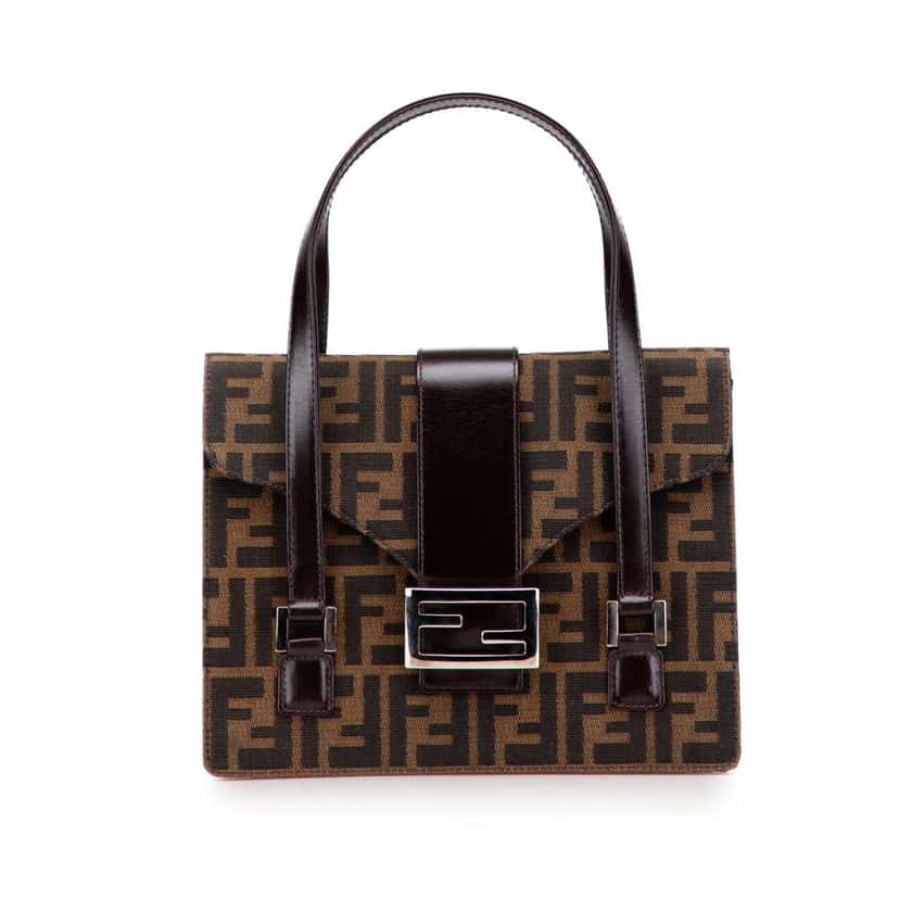 Fendi Zucca Canvas Handbag Brown Canvas Good condition - Front View