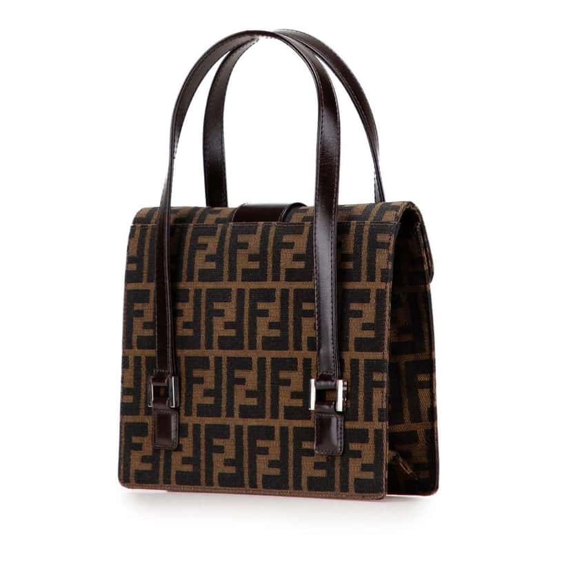 Fendi Zucca Canvas Handbag Brown Canvas Good condition - Back View