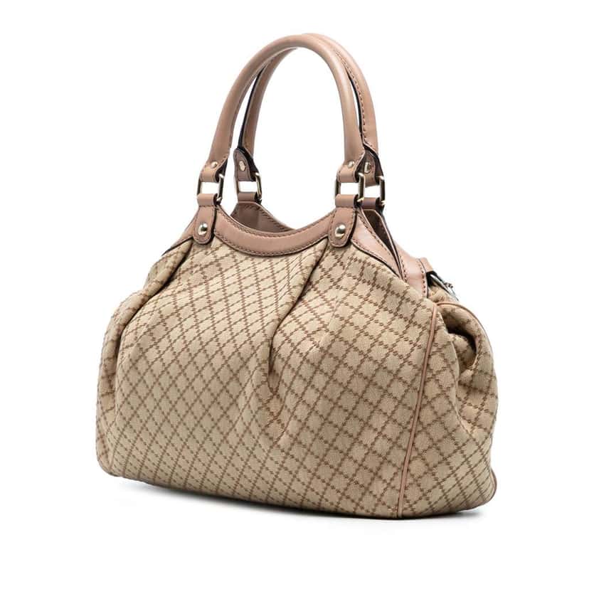 Gucci Medium Diamante Canvas Sukey Tote Brown Canvas Good condition - Back View