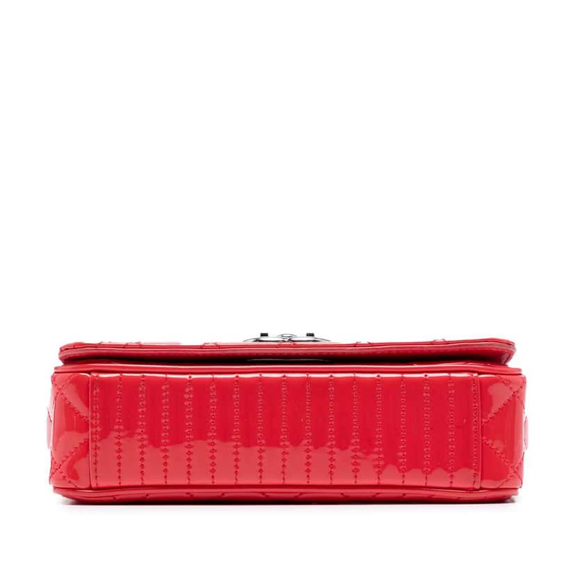 Chanel Small Patent Coco Boy Flap Red Leather Good condition - Inside View