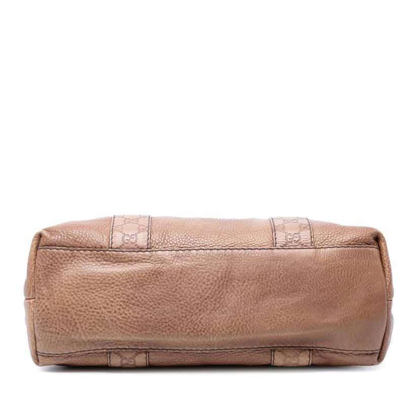 Gucci Guccissima Trimmed Leather Bamboo Libeccio Tote Brown Leather Good condition - Inside View