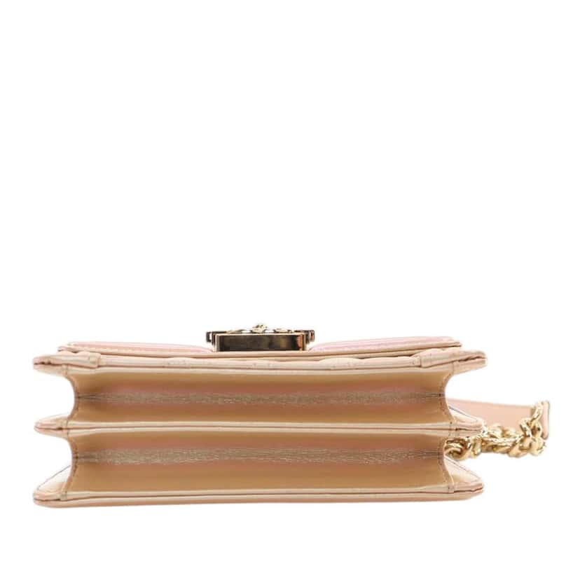 Chanel Quilted Iridescent Calfskin North South Boy Flap Gold Leather Good condition - Model View