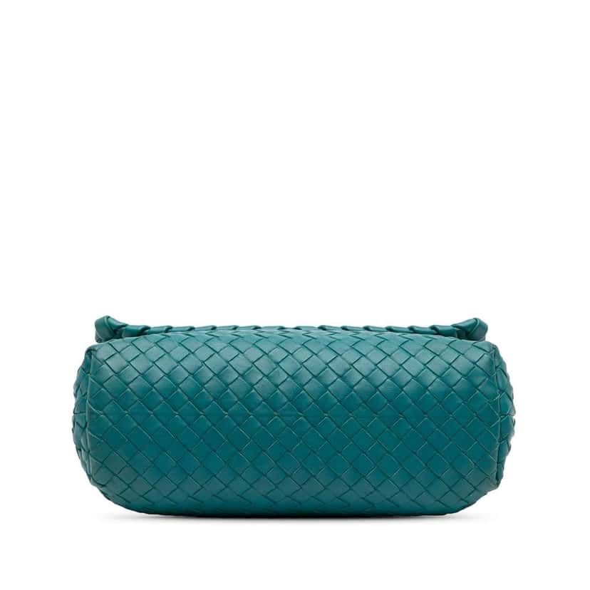 Bottega Veneta Small Nappa Intrecciato Olimpia Shoulder Bag Blue Leather Good condition - Inside View
