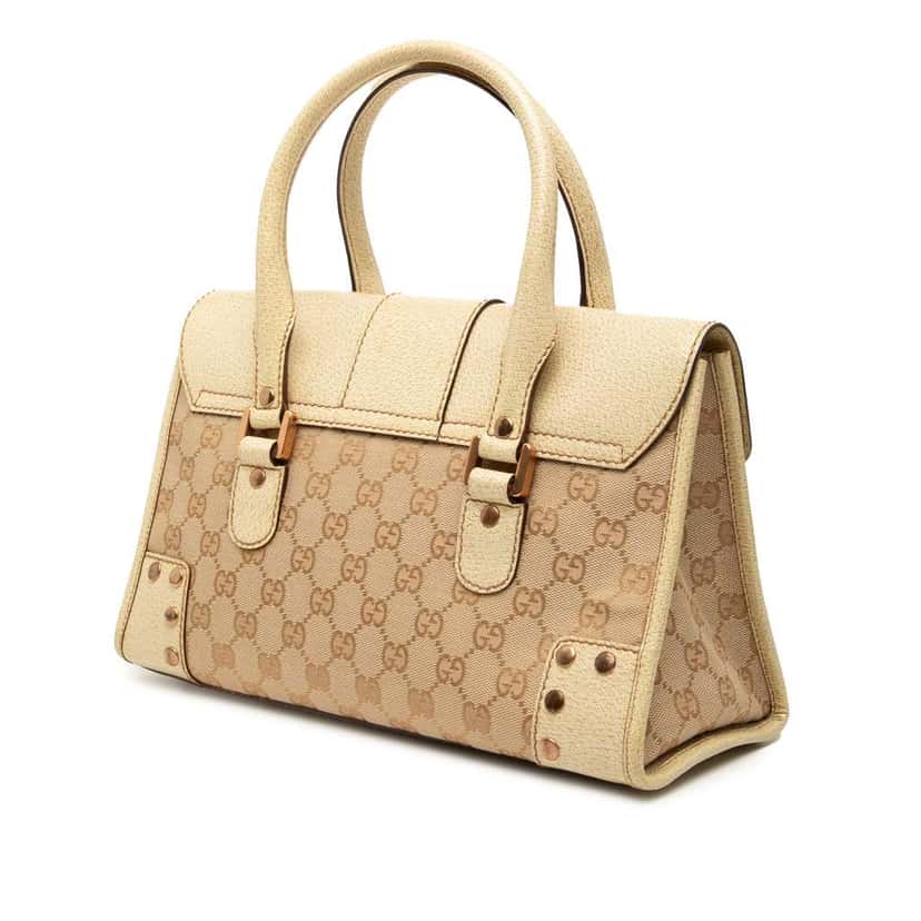 Gucci GG Canvas Turnlock Handbag Brown Canvas Good condition - Back View