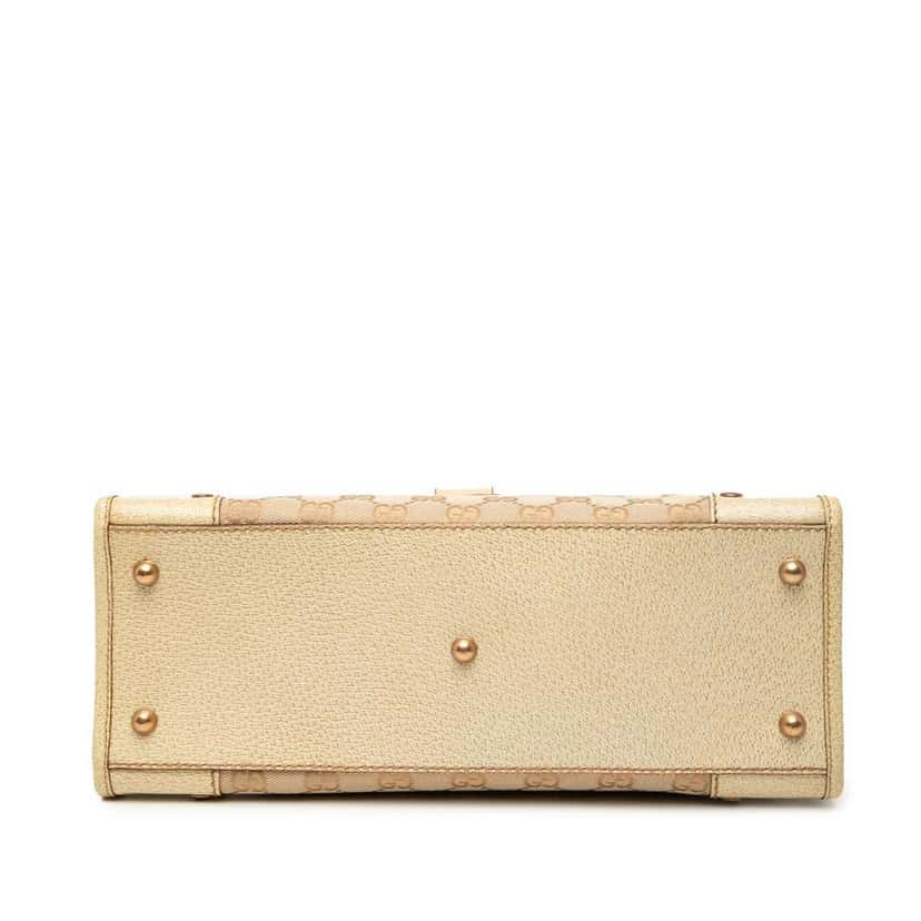 Gucci GG Canvas Turnlock Handbag Brown Canvas Good condition - Inside View