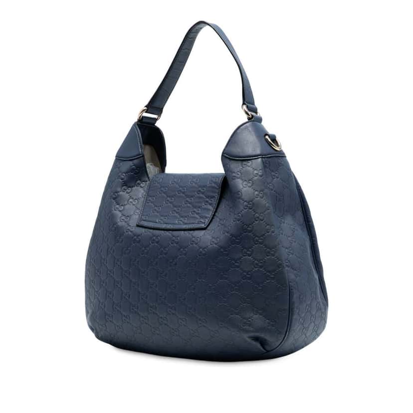 Gucci Medium Guccissima Emily Satchel Blue Leather Good condition - Back View