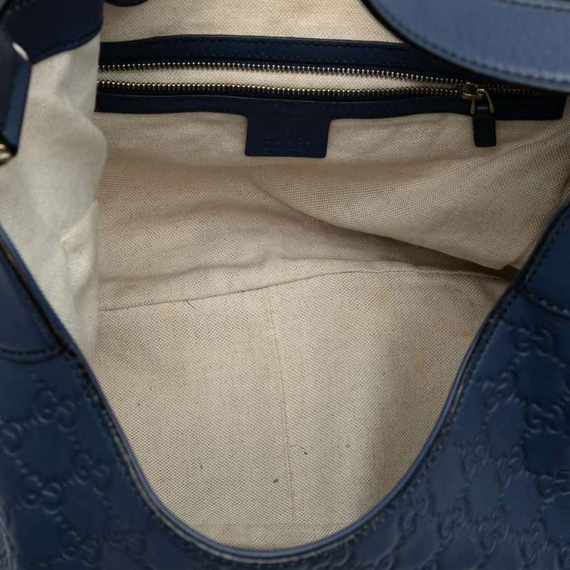 Gucci Medium Guccissima Emily Satchel Blue Leather Good condition - Model View