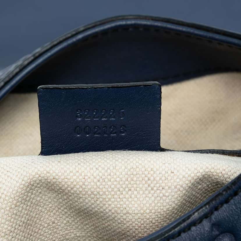 Gucci Medium Guccissima Emily Satchel Blue Leather Good condition - Box View