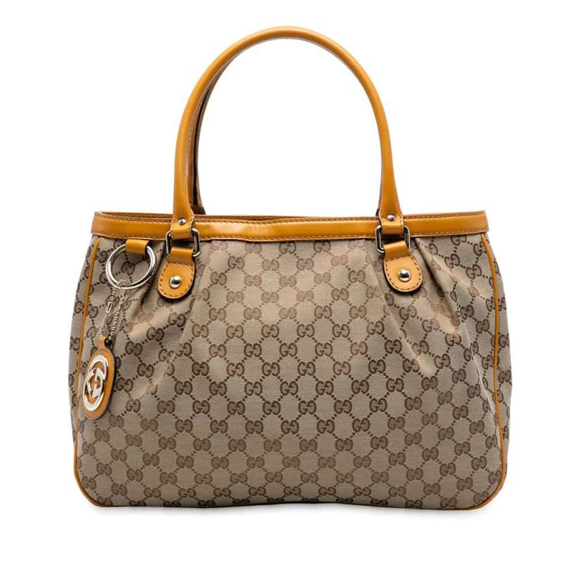 Gucci GG Canvas Sukey Tote Brown Canvas Good condition - Front View