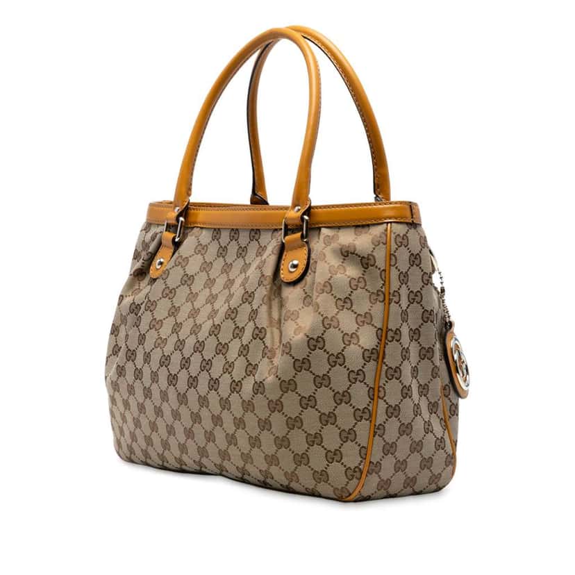 Gucci GG Canvas Sukey Tote Brown Canvas Good condition - Back View