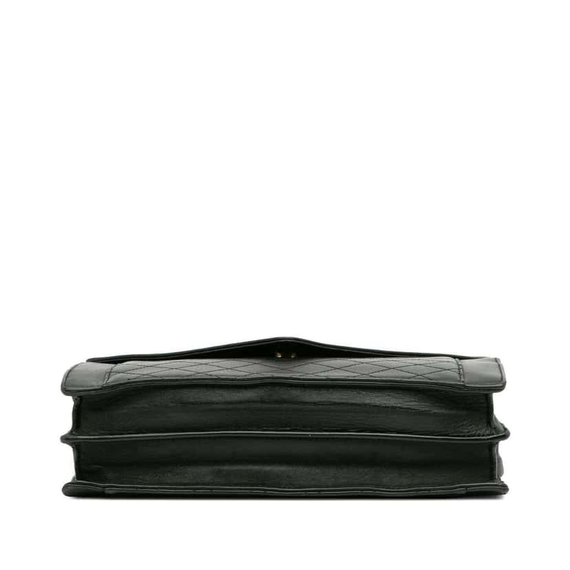 Saint Laurent Quilted Lambskin Gaby Shoulder Bag Black Leather Good condition - Inside View
