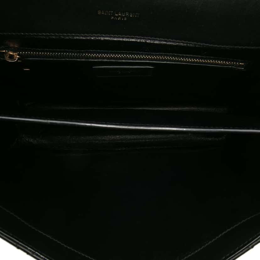 Saint Laurent Quilted Lambskin Gaby Shoulder Bag Black Leather Good condition - Model View