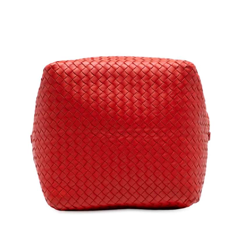 Bottega Veneta Nappa Intrecciato Cube Shoulder Bag Red Leather Very good condition - Inside View