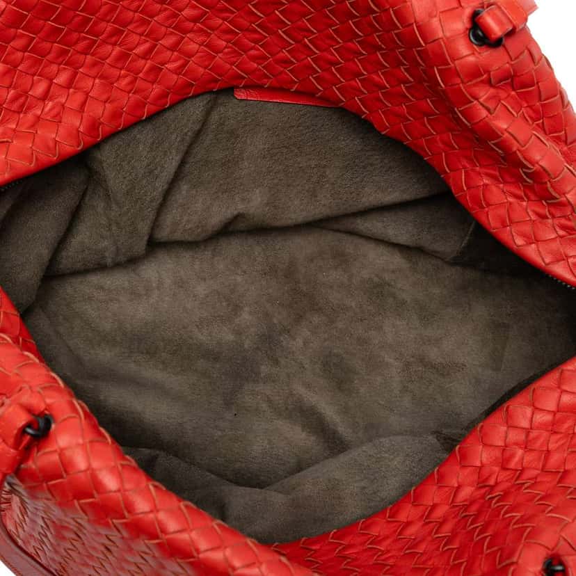 Bottega Veneta Nappa Intrecciato Cube Shoulder Bag Red Leather Very good condition - Model View