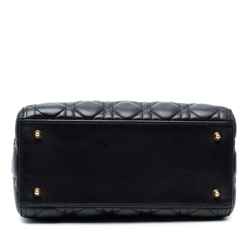 Dior Medium Lambskin Cannage Lady Dior Black Leather Good condition - Inside View