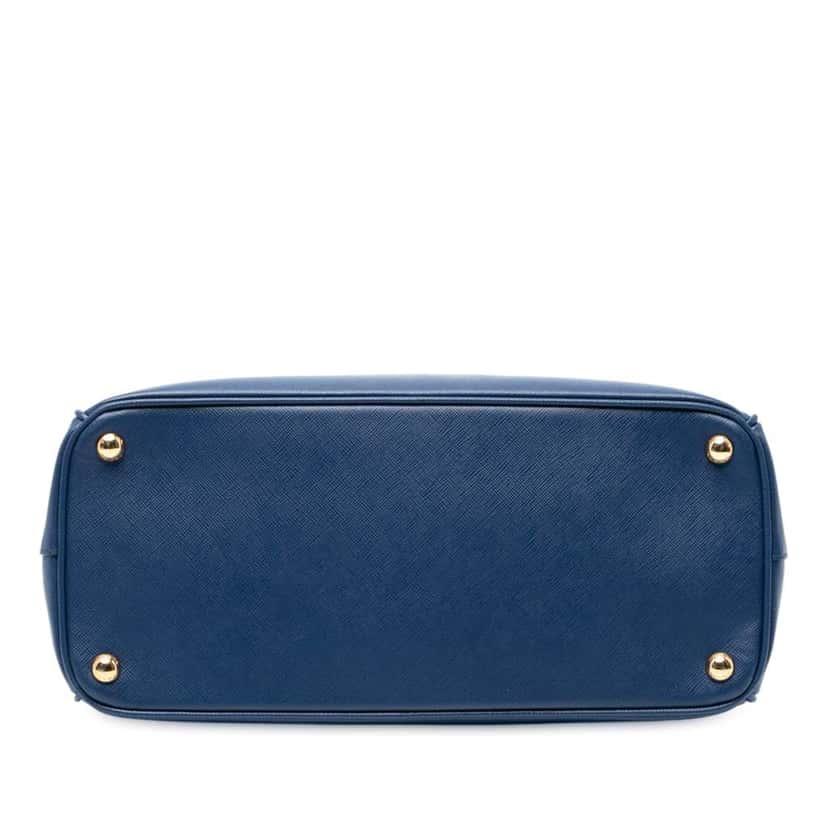Prada Medium Saffiano Lux Galleria Double Zip Satchel Blue Leather Good condition - Inside View