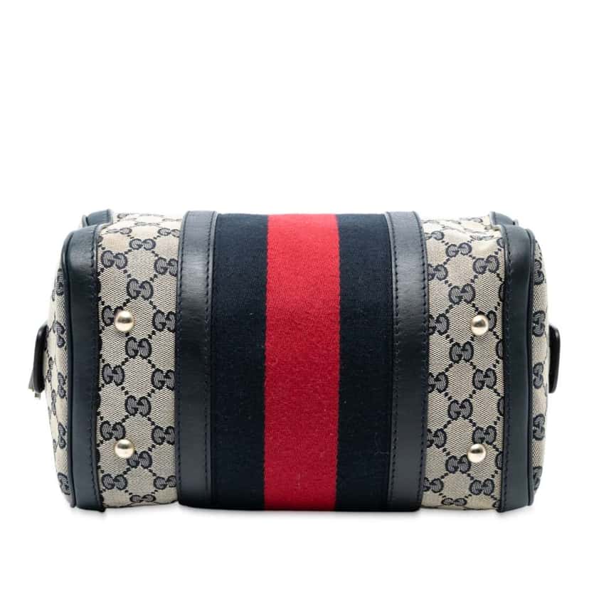 Gucci Small GG Canvas Web Joy Boston Bag Brown Canvas Good condition - Inside View