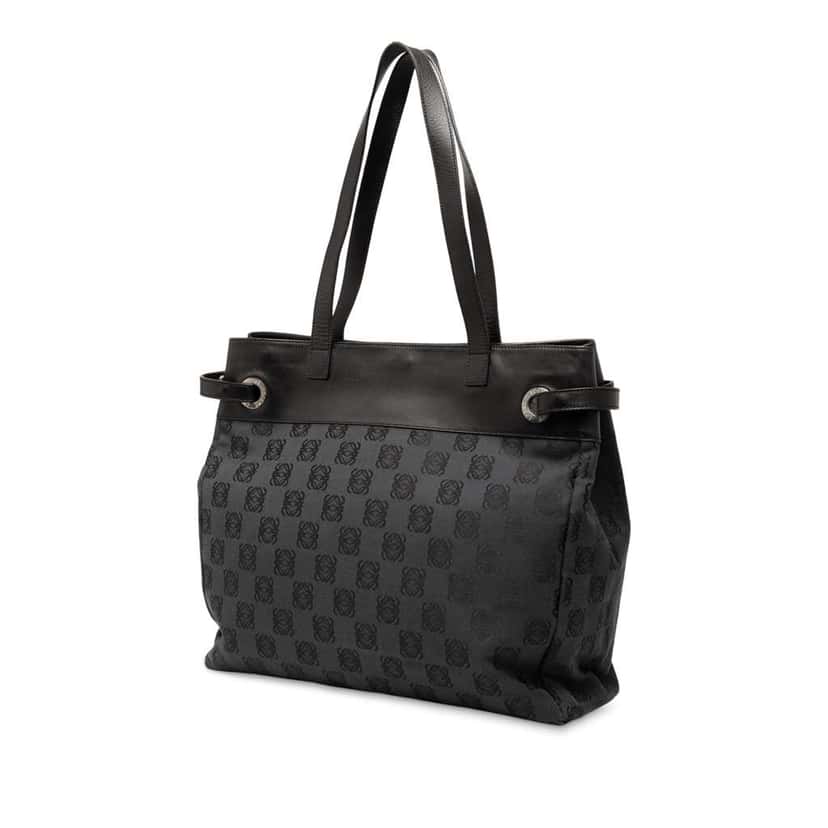 Loewe Anagram Canvas Tote Black Canvas Very good condition - Back View