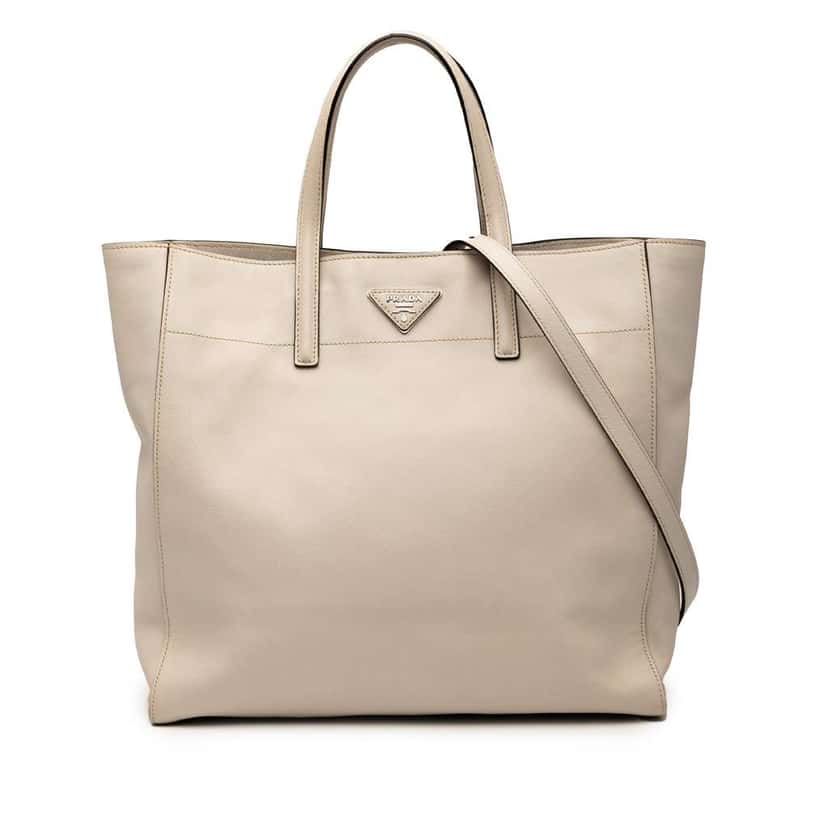 Prada Saffiano Soft Shopping Tote Brown Leather Good condition - Front View