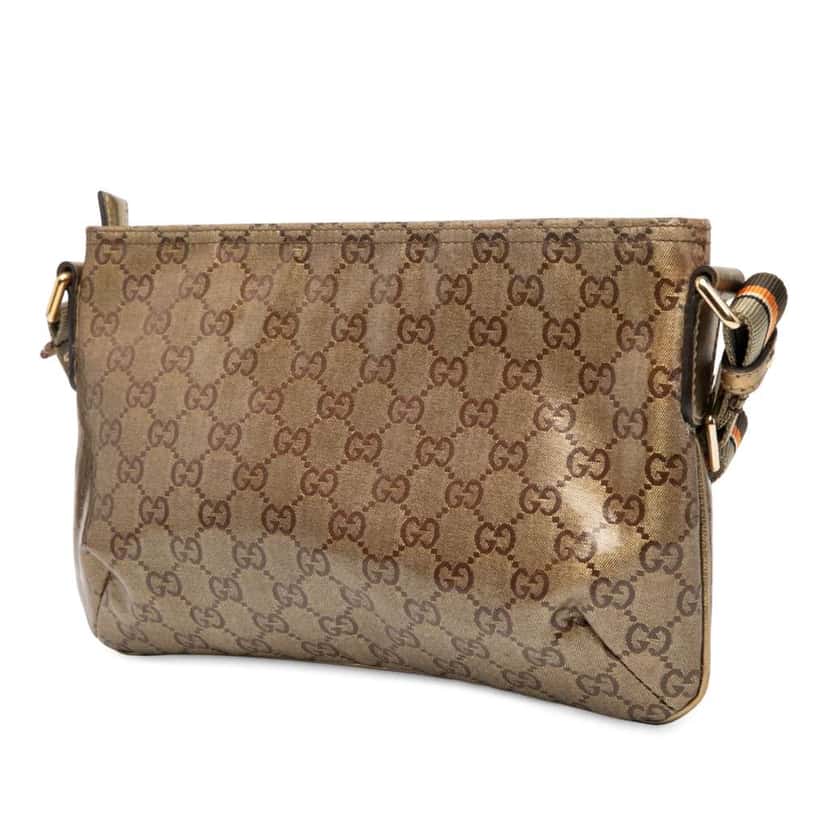 Gucci GG Crystal Web Crossbody Brown Canvas Good condition - Back View