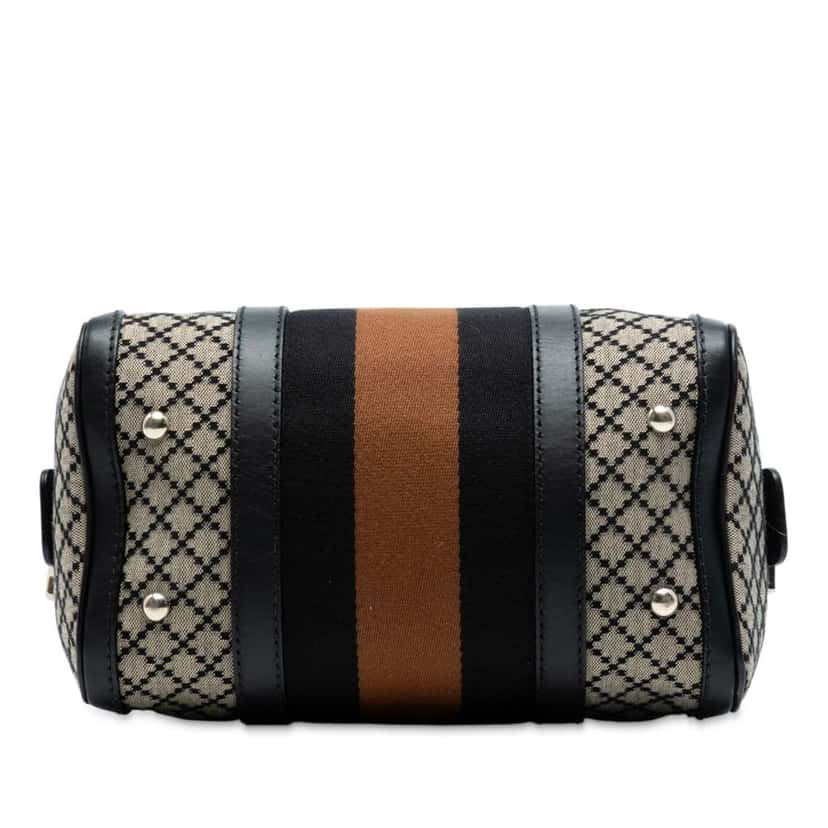 Gucci Small GG Canvas Web Joy Boston Bag Brown Canvas Good condition - Inside View