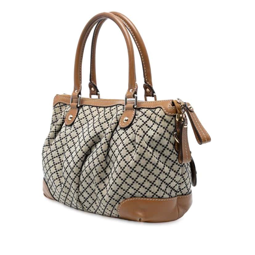 Gucci Diamante Canvas Sukey Satchel Brown Canvas Fair condition - Back View