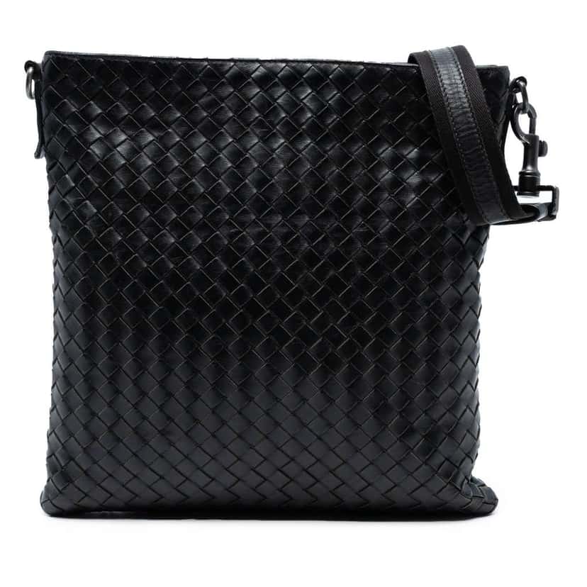 Bottega Veneta Nappa Intrecciato VN Crossbody Black Leather Good condition - Front View