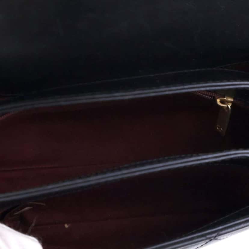 Chanel Quilted Goatskin Side Chain Compartment Flap Black Leather Good condition - Box View