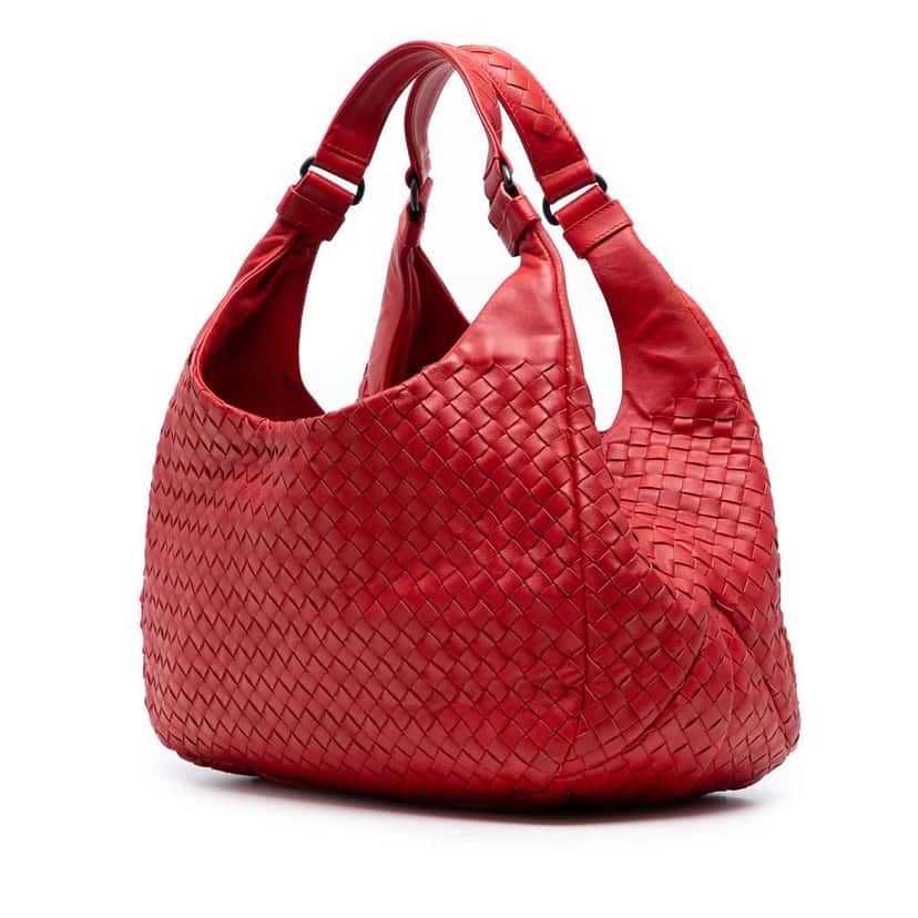 Bottega Veneta Small Nappa Intrecciato Campana Hobo Red Leather Good condition - Back View