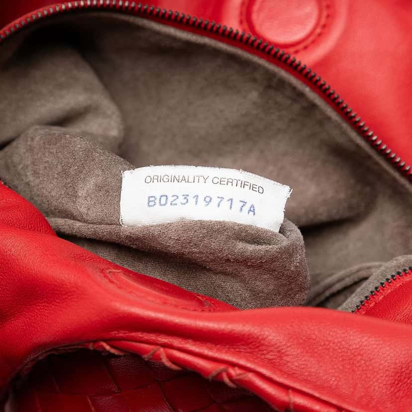 Bottega Veneta Small Nappa Intrecciato Campana Hobo Red Leather Good condition - Box View